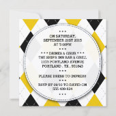 Cartes d'invitation de fête de bachelor avec moust (Dos)