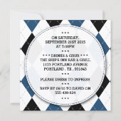 Cartes d'invitation de fête de bachelor avec moust (Dos)