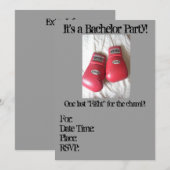 Cartes d'invitation de fête de Bachelor de Gant de (Devant / Derrière)