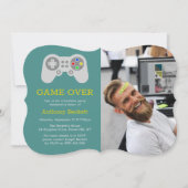 Cartes d'invitation de fête de Bachelor 'Game Over (Devant)