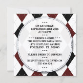 Cartes d'invitation de fête de célibataire avec mo (Dos)
