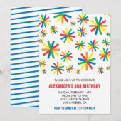 Cartes d'invitation de fête de couleur Confetti Mo (Devant / Derrière)