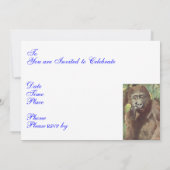 Cartes d'invitation de fête de gorille meh drôle (Dos)