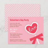 Cartes d'invitation de fête de la Saint-Valentin e (Devant / Derrière)