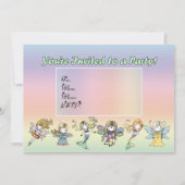 Cartes d'invitation de fête de licorne de fée mign (Dos)