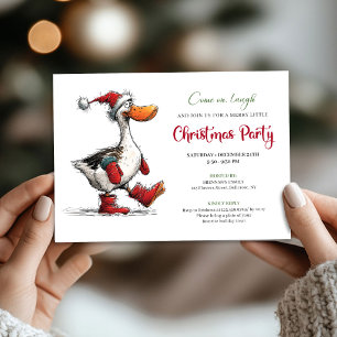 Cartes d'invitation de fête de Noël humoristiques 