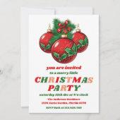 Cartes d'invitation de fête de Noël rétro modifiab (Devant)