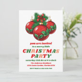 Cartes d'invitation de fête de Noël rétro modifiab (Debout devant)