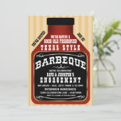 Cartes d'invitation de fête de style Texas BBQ (Debout devant)