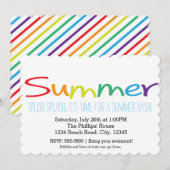 Cartes d'invitation de fête de typographie arc-en- (Devant / Derrière)