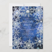 Cartes d'invitation de fête de vacances bleues de  (Devant)