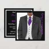 Cartes d'invitation de fête d'enterrement de vie d (Devant / Derrière)