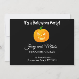 Cartes d'invitation de fête d'Halloween citrouille
