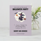 Cartes d'invitation de fête d'Halloween de sorcièr (Debout devant)