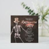 Cartes d'invitation de fête d'Halloween de squelet (Debout devant)