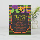 Cartes d'invitation de fête d'Halloween mignonnes (Debout devant)
