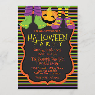 Cartes d'invitation de fête d'Halloween mignonnes