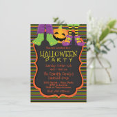 Cartes d'invitation de fête d'Halloween mignonnes (Debout devant)