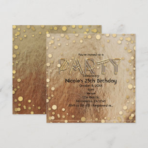 Cartes d'invitation de fête en confettis de papier