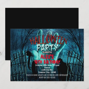 Cartes d'invitation de fête en costumes d'Hallowee