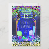 Cartes d'invitation de fête en pot Mason lumineuse (Devant)