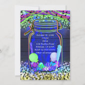 Cartes d'invitation de fête en pot Mason lumineuse (Dos)