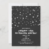 Cartes d'invitation de fête grunge étoilée en deni (Devant)