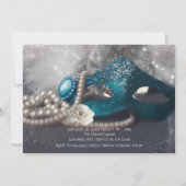 Cartes d'invitation de fête Masque de bal masqué é (Dos)