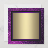 Cartes d'invitation de fête masquée violette pour (Dos)
