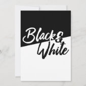 Cartes d'invitation de fête noir et blanc de style (Dos)