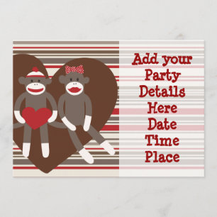 Cartes d'invitation de fête personnalisées Sock Mo