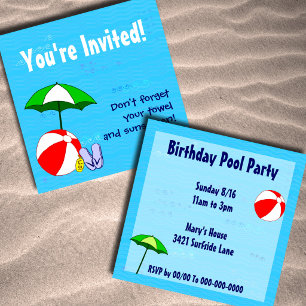 Cartes d'invitation de fête personnalisées sur le