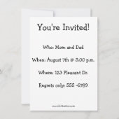 Cartes d'invitation de fête "Spectickles" pour hum (Dos)