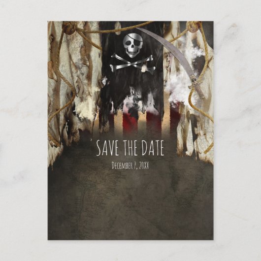 Cartes d'invitation de fête sur le thème des pirat (Devant)