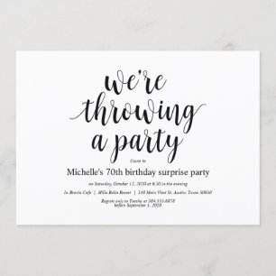 Cartes d'invitation de fête surprise d'anniversair