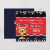 Cartes d'invitation de fête Trophée de course auto (Devant / Derrière)
