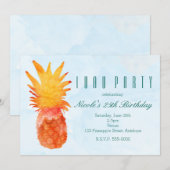 Cartes d'invitation de fête tropicale à l'aquarell (Devant / Derrière)
