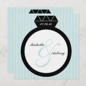 Cartes d'invitation de fiançailles avec save the d (Devant / Derrière)