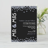 Cartes d'invitation de fiançailles diamant paillet (Debout devant)