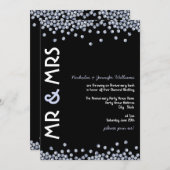 Cartes d'invitation de fiançailles diamant paillet (Devant / Derrière)