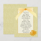 Cartes d'invitation de fiançailles Fleur Jaune (Devant / Derrière)