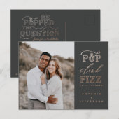 Cartes d'invitation de fiançailles pop clink fizz (Devant / Derrière)