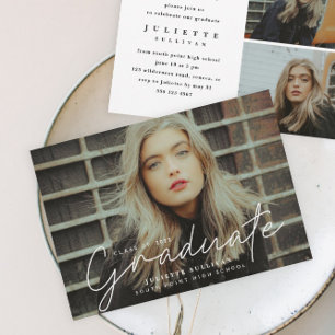 Cartes d'invitation de fin d'études avec photo et