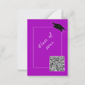 Cartes d'invitation de fin d'études avec QR Code E (Dos)