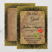 Cartes d'invitation de La Belle et la Bête (Devant / Derrière)