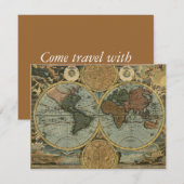 Cartes d'invitation de la carte de l'ancien monde (Devant / Derrière)