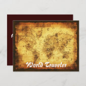 Cartes d'invitation de la carte de l'ancien monde (Devant / Derrière)