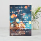 Cartes d'invitation de la fête de Noël bleu (Debout devant)