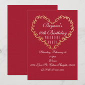 Cartes d'invitation de la Saint-Valentin en forme  (Devant / Derrière)