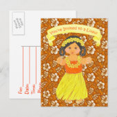 Cartes d'invitation de Luau ~ Hawaii Hula Party (Devant / Derrière)